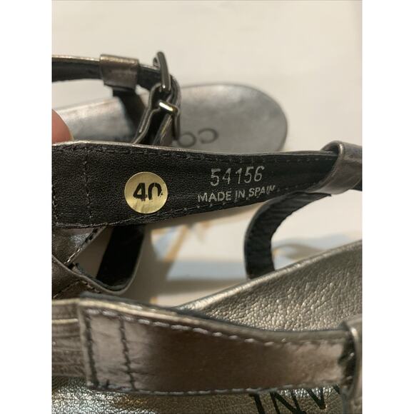 Cordani Sarita Pewter Sandals Womens 40 US 9 Thong Silver Made In Spain - Picture 6 of 6